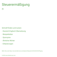 Steuerermäßigung