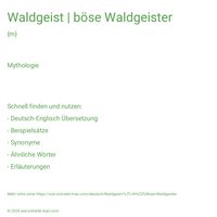 Waldgeist | böse Waldgeister