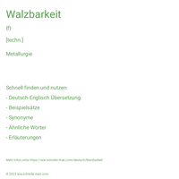 Walzbarkeit