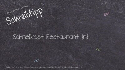 Schreibtipp Schnellkost-Restaurant