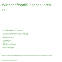 Wirtschaftsprüfungsgebühren