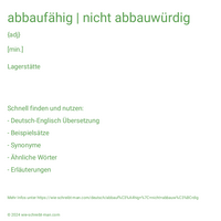 abbaufähig | nicht abbauwürdig