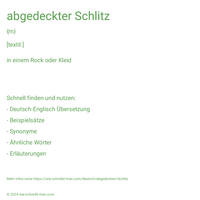 abgedeckter Schlitz