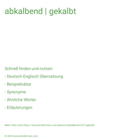 abkalbend | gekalbt