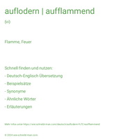 auflodern | aufflammend