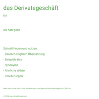 das Derivategeschäft