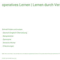 operatives Lernen | Lernen durch Versuch und Irrtum | mit dem Lernen anfangen