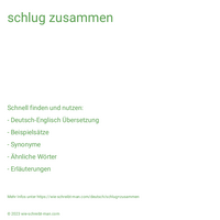 schlug zusammen