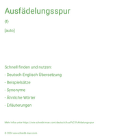 Ausfädelungsspur