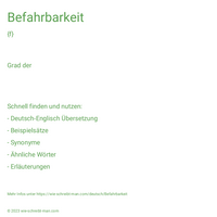 Befahrbarkeit