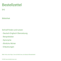 Bestellzettel