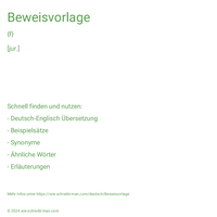 Beweisvorlage