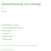 Datenerfassung vom Urbeleg