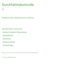 Durchfahrtskontrolle