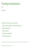 Fehlproduktion