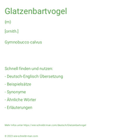 Glatzenbartvogel