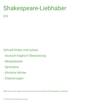 Shakespeare-Liebhaber