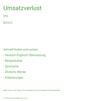 Umsatzverlust