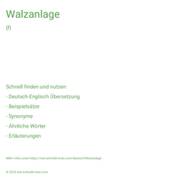 Walzanlage