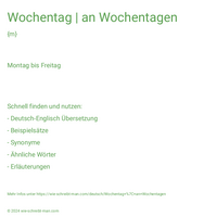 Wochentag | an Wochentagen