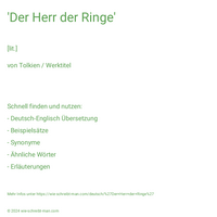 'Der Herr der Ringe'