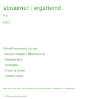 abräumen | ergatternd