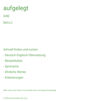 aufgelegt