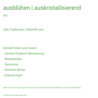 ausblühen | auskristallisierend