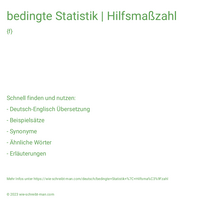 bedingte Statistik | Hilfsmaßzahl