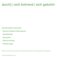 durch) | sich bohrend | sich gebohrt