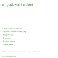 eingesickert | sickert