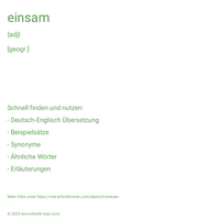 einsam