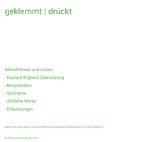 geklemmt | drückt