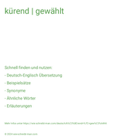 kürend | gewählt