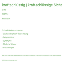 kraftschlüssig | kraftschlüssige Sicherung