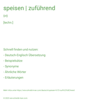 speisen | zuführend