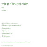 wasserfester Kaltleim