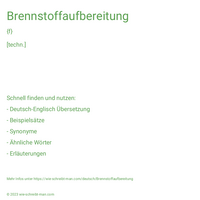 Brennstoffaufbereitung