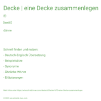 Decke | eine Decke zusammenlegen