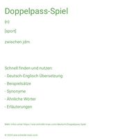 Doppelpass-Spiel