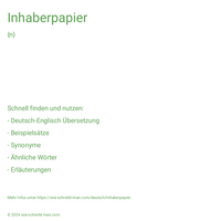 Inhaberpapier