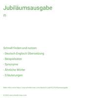 Jubiläumsausgabe