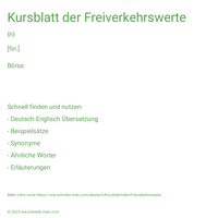 Kursblatt der Freiverkehrswerte