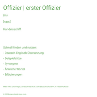 Offizier | erster Offizier