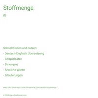 Stoffmenge