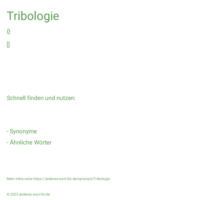 Tribologie