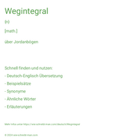 Wegintegral