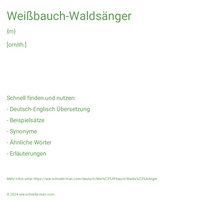 Weißbauch-Waldsänger