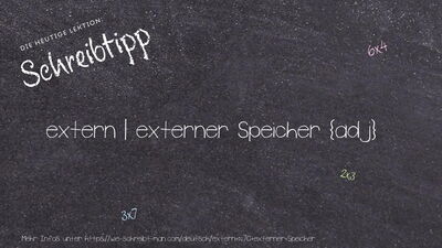 Schreibtipp extern | externer Speicher