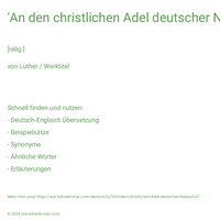 'An den christlichen Adel deutscher Nation'